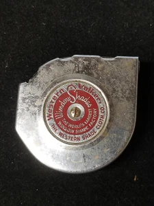 Vintage Western Volker The Western Shade Cloth Advertising Reverse Tape Measure - Picture 1 of 5