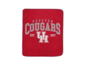 Houston Cougars NCAA Vintage Arch Block Super Plush Throw Blanket 50x60" Red - Picture 1 of 4