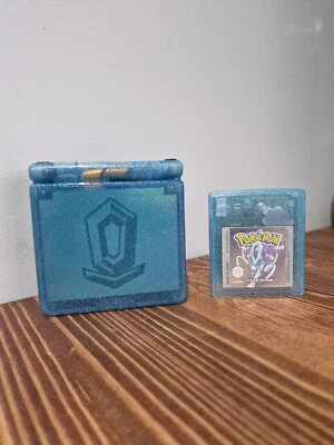 Pokemon Crystal Gameboy Advance SP Console Suicune GBA Nintendo IPS V5 Silver - Image 1 of 4