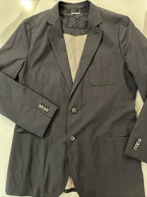 D&G Dolce & Gabbana Men's Gray Pinstripes Unstructured Blazer Jacket IT 52 Italy - Image 1 of 4