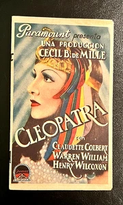 'CECIL B. DE MILLE" CLEOPATRA 1934 ORIGINAL PELÍCULA ESPAÑOLA HERALDO, COLBERT - Imagen 1 de 3