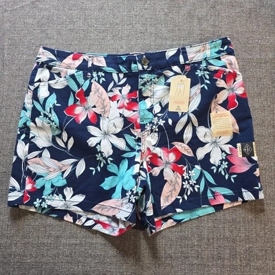 ST JOHNS BAY женщин размер 14 темно-синий цветочный середины подъема 5» внутренний шов шорты новый - Изображение 1 из 4