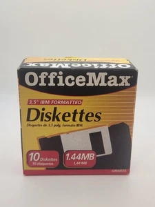 Disquetes OfficeMax 1,44 MB 3,5" pulgadas IBM formateado caja de 10 cajas selladas - Imagen 1 de 2