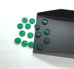 AAA Loose Gemstone Round Synthetic Emerald Fine Cabochon For Making All Jewelry - Picture 1 of 6