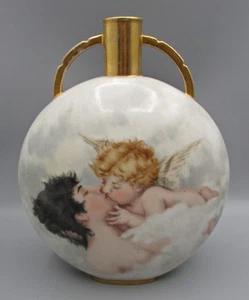 Jarrón almohada Haviland HP - querubín beso y músico - Imagen 1 de 8
