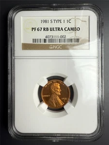 1981 S LINCOLN CENT TYPE 1 1C NGC Top Pop In PF67 RB Ultra Cameo SKU 3876 - Picture 1 of 2