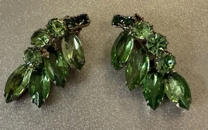 Pendientes de clip vintage de diamantes de imitación blancos brillantes CJ-M-8 - Imagen 1 de 4