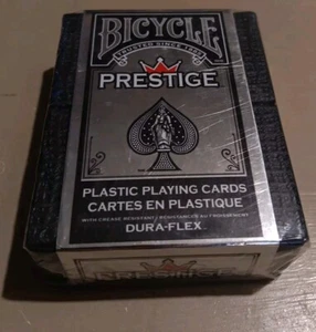 BICYCLE PRESTIGE 100% PLASTIC PLAYING CARDS DECK Sealed Package Graphics - Picture 1 of 3
