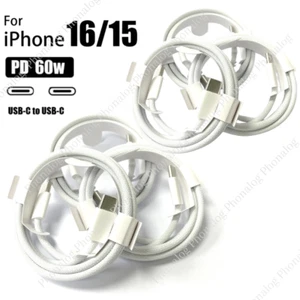 6PACK 60W USB-C to USB-C Cable Fast Charge Cord For iPhone15/Plus/16 ProMax/iPad - Picture 1 of 11
