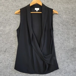 Witchery Top Womens Size 10 Black Sleeveless Tank Draped Business Office Work - Picture 1 of 8