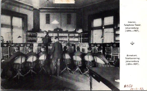 JOHANNESBURG, SUDAFRICA - TORRE TELEFONICA LAVORATORI INTERNI 1937 VECCHIA CARTOLINA - Foto 1 di 2