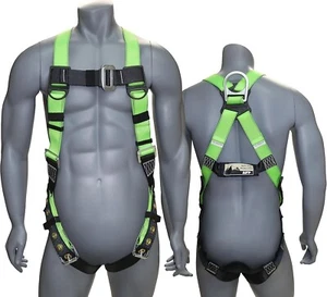 Universal Full-Body Safety Harness w/Dorsal D-Ring Tongue Buckle Legs High-Viz G - Picture 1 of 7