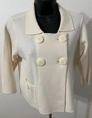 Suéter Covington Mujer Talla Pequeña Pequeño Marfil Botón Grande Foto 1 de 4