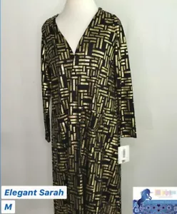Nuevo Cárdigan LuLaRoe Elegante Sarah Talla M Suéter Duster Dorado/Negro Nuevo con Etiquetas - Imagen 1 de 1