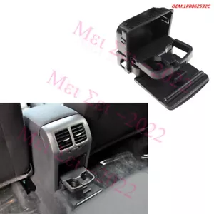 Rear Armrest Central Console Cup Holder For VW GTI EOS Jetta Golf MK5 MK6 - Picture 1 of 12