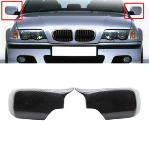 Für BMW E46 1998-05 Carbon Spiegelkappen Außenspiegel Gehäuse Abdeckung M-Stil # - Picture 1 of 12