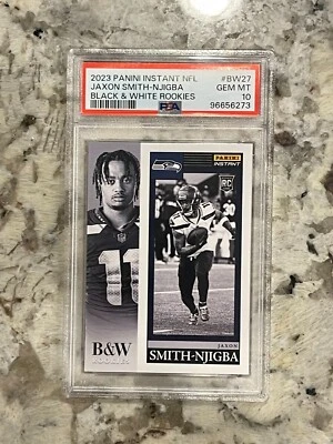2023 Panini Instant Jaxon Smith-Njigba RC Black & White Rookies PSA 10  - Image 1 of 2
