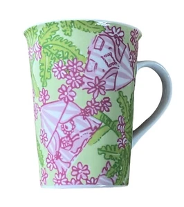 Lilly Pulitzer Latte Da Porzellan Becher 10oz Cabanarama Kaffee Tee Tasse Rosa Grün - Bild 1 von 8