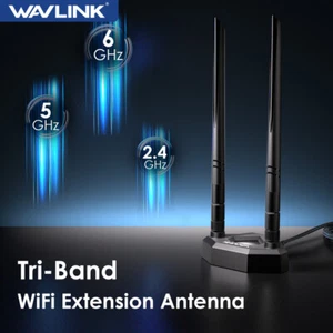 WAVLINK WiFi 6E Tri-Band Extension Antenna 2.4GHz 5GHz 6GHz WiFi Antenna For PC - Picture 1 of 7
