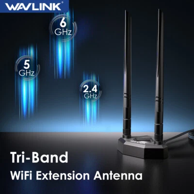 WAVLINK WiFi 6E Tri-Band Extension Antenna 2.4GHz 5GHz 6GHz WiFi Antenna For PC - Image 1 of 4