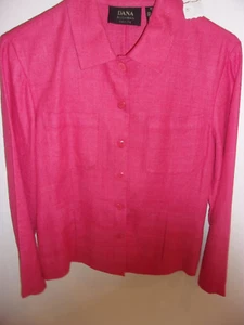 DANA BUCHMAN PETITE-SIZE 8 HOT PINK  100% SILK LIGHT JACKET FOR WOMAN - Picture 1 of 2