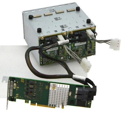 12Gb/S PCIe x8 SAS SATA RAID CONTROLLER SFF-8643 CP400i 2x BACKPLANE 8x HDD V144 - Bild 1 von 4