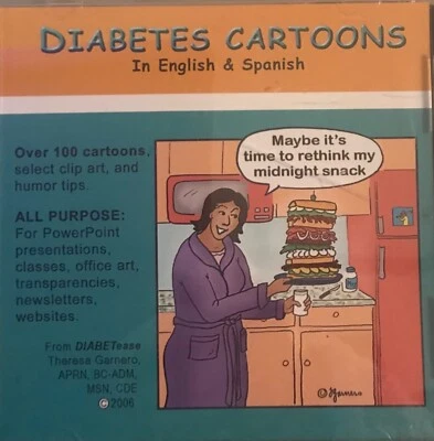 Theresa Garnero CD Rom Diabetes Cartoons In English & Spanish Clipart  VGC LOOK! - Image 1 of 3