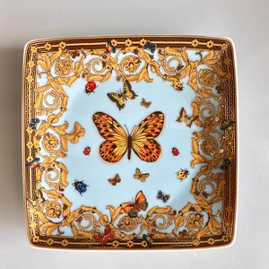 VERSACE Butterfly Garden CANAPE SQUARE DISH 4.75" Rosenthal Tray Le Jardin de - Picture 1 of 5