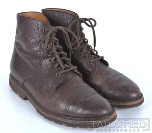 BRUNELLO CUCINELLI Solid Brown Leather Mens Shoes Ankle Boots - EU 43 / US 10 - Picture 1 of 10