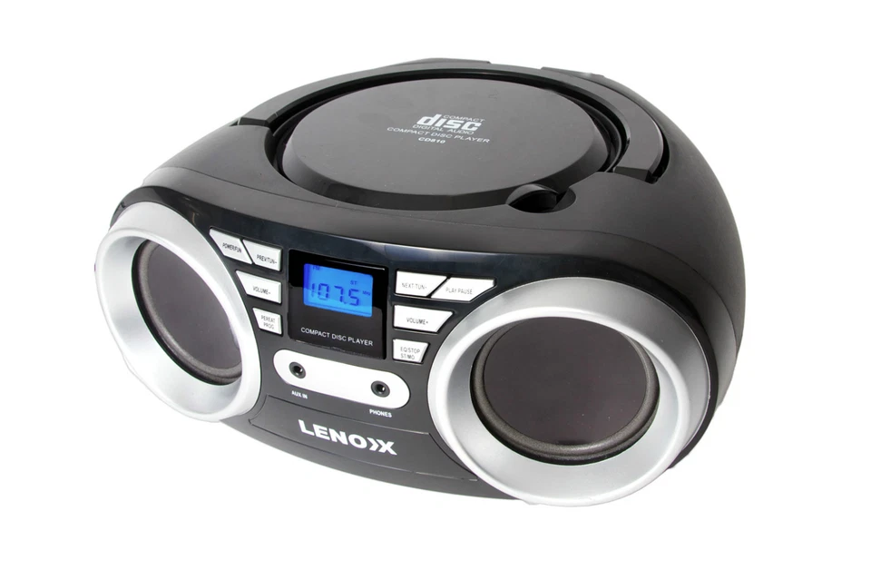 LENOXX CD813B BLACK PORTABLE CD CD-R/CD-RW PLAYER SPEAKER / FM RADIO - image 1 of 1