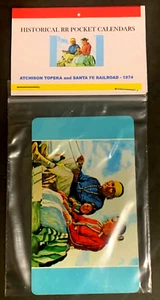 Atchison Topeka & Santa Fe 1974 Pocket Calendar - "Navajo Family" - Picture 1 of 3