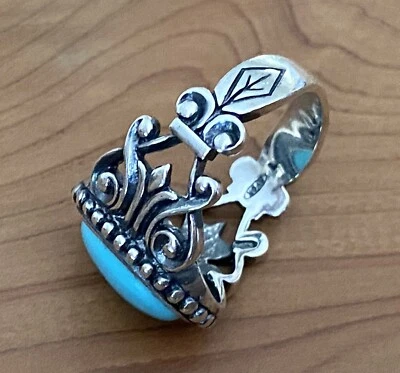 VINTAGE AVON 925 STERLING SILVER OVAL TURQUOISE STONE BAND RING SIZE 7.25 - Image 1 of 4