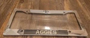 Texas A&M Aggies License Plate Holder Frame Plastic Chrome SEC Conference - Picture 1 of 5