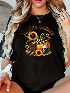 Plus Size Graphic Print T-Shirt, Casual Crew Neck Short Sleeve Top For Summer - Picture 1 of 19