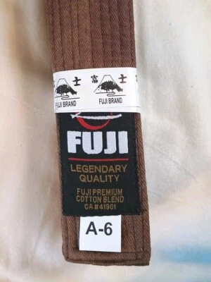 Fuji Jiu Jitsu Adult Belt Brown Size A6 158" - Image 1 of 4