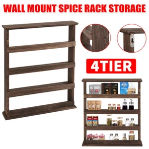 4 TIER Spice Rack Storage Wall Cabinet Organiser Pantry Kitchen Shelf Holder AU - Picture 1 of 12