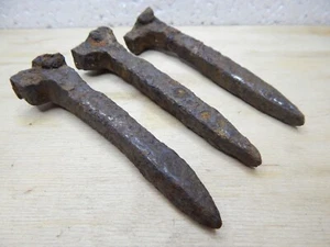 Set of 3 Forged Railroad Spike 1940s. European Railway in Soviet Ukraine - Picture 1 of 8