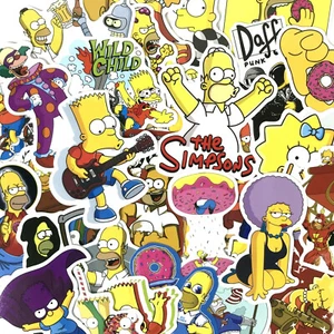 100pc The Simpsons Homer Bart TV Notebook Guitar Laptop Decal Sticker Pack - Picture 1 of 12