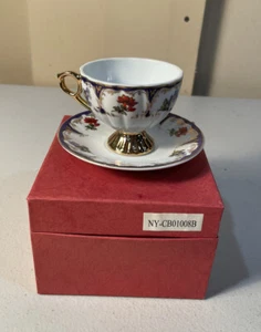 Vintage YAMASEN Porcelain Cup Saucer Japanese Floral 24K Gold Collection - Picture 1 of 5