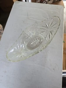 Anchor Hocking Glass Dish Cut Clear Early American Ice Cream Sundae Gondola Boat - Picture 1 of 9