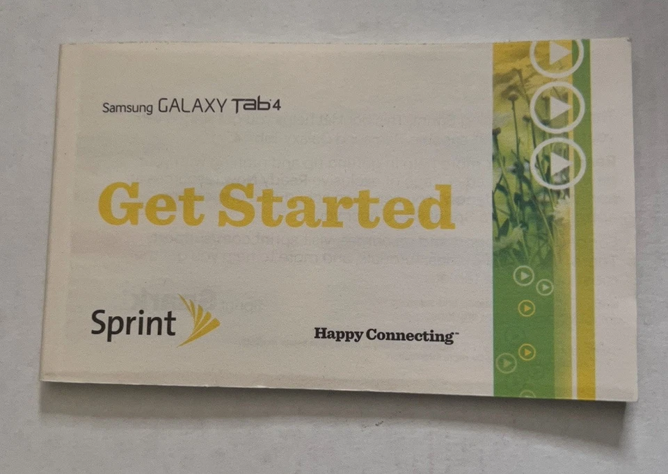 Sprint Samsung Galaxy Tab 4 Manual - Image 1 of 3