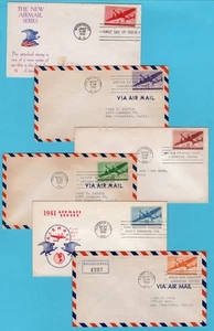 USA group of 6 FDC's airmail stamps 1941 - Picture 1 of 2