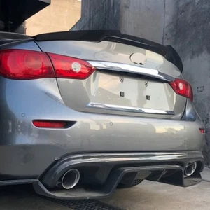 Real Carbon Fiber Rear Wing Trunk Spoiler M4-Style for Infiniti Q50 2014-2024 - Picture 1 of 8