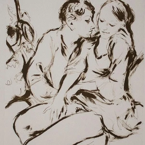 Martin Stommel Erotischer Akt Zeitgenössische Kunst sign Lithographie 2014 16/58 - Picture 1 of 3