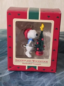 Hallmark 1980 Snoopy & Woodstock Ornament w/ Tree Peanuts Vintage w/ Box - Picture 1 of 13