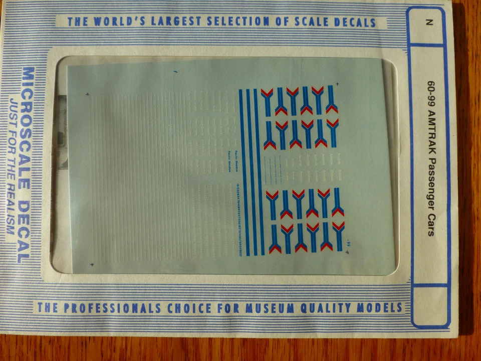 Микромасштабная наклейка N #60-99 Amtrak пассажирская без красных полос с этим товаром может - Изображение 1 из 1