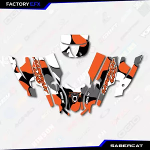 Orange Camo Racing Graphics kit fits Arctic Cat Sabercat 600 Decals 03-06 F6 - Foto 1 di 2