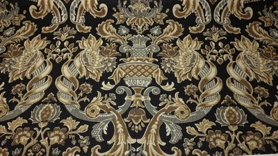 BALLARD DESIGNS PALOMAR BLACK KRAVET FLORAL VASE 100% LINEN FABRIC BY THE YARD - Image 1 of 4