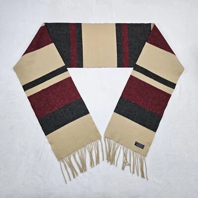 Bufanda Burberry de Colección Rayas Lana Merino Cachemira Color Bloque Flecos Escocia 9x86 Foto 1 de 4