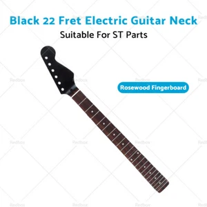 Electric Guitar Neck Black 22 Fret Suitable For ST Parts Rosewood Fingerboard - Picture 1 of 16